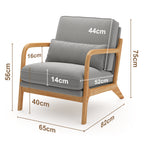 Bealife AR16 Fauteuil de salon, Fauteuil en bois avec rembourrage et dossier réglable pour la détente