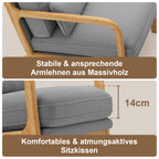 Bealife AR16 Fauteuil de salon, Fauteuil en bois avec rembourrage et dossier réglable pour la détente