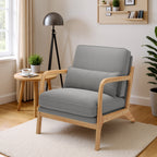 Bealife AR16 Fauteuil de salon, Fauteuil en bois avec rembourrage et dossier réglable pour la détente