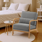 Bealife AR16 Fauteuil de salon, Fauteuil en bois avec rembourrage et dossier réglable pour la détente