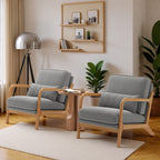 Bealife AR16 Fauteuil de salon, Fauteuil en bois avec rembourrage et dossier réglable pour la détente
