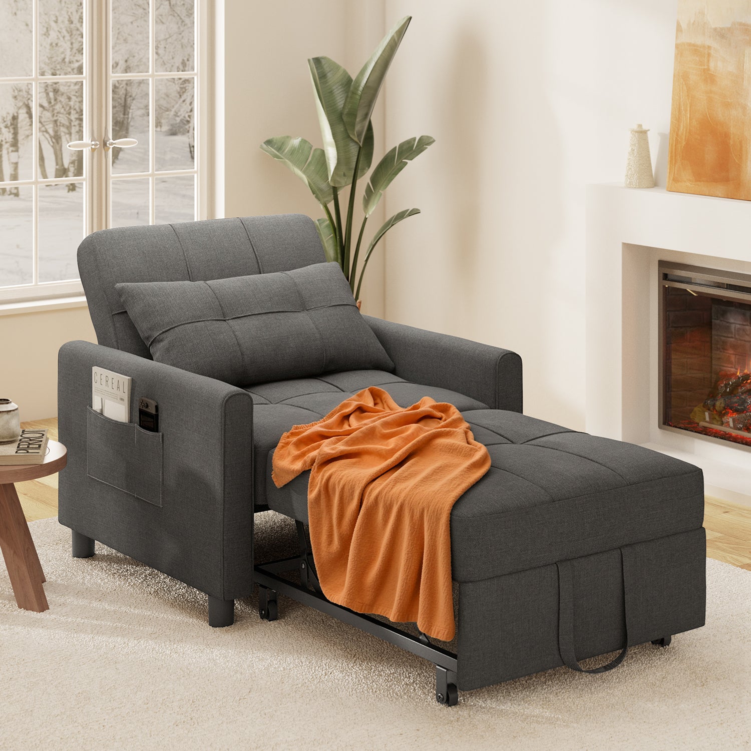 Bealife AR24 Canapé convertible, Lit Chaise 3 en 1, Transat avec fonction couchage, avec oreillers