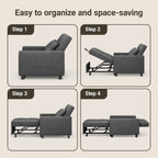 Bealife AR24 Canapé convertible, Lit Chaise 3 en 1, Transat avec fonction couchage, avec oreillers