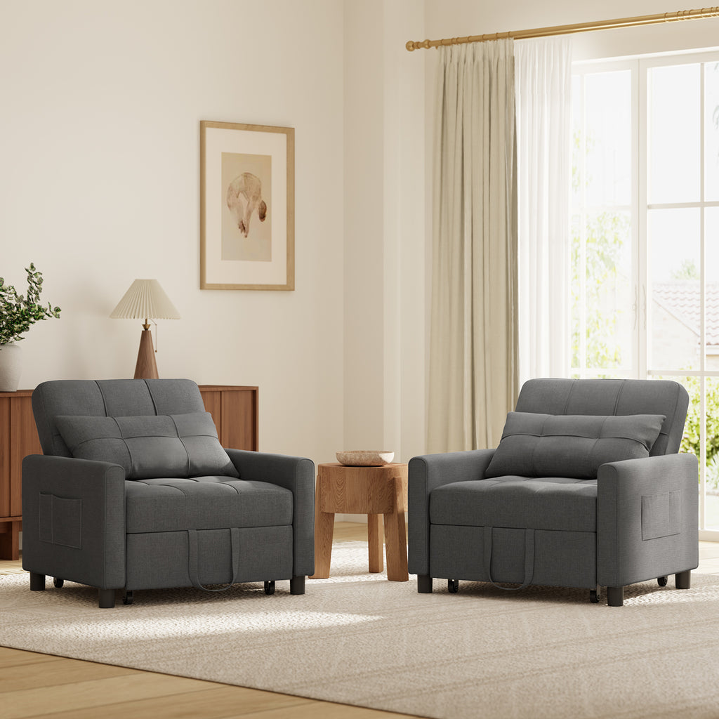 Bealife AR24 Canapé convertible, Lit Chaise 3 en 1, Transat avec fonction couchage, avec oreillers