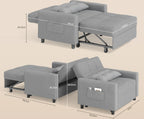 Canapé-lit extensible Bealife AR22 avec roulettes et oreillers - 191×68×44 cm, canapé convertible 3-en-1