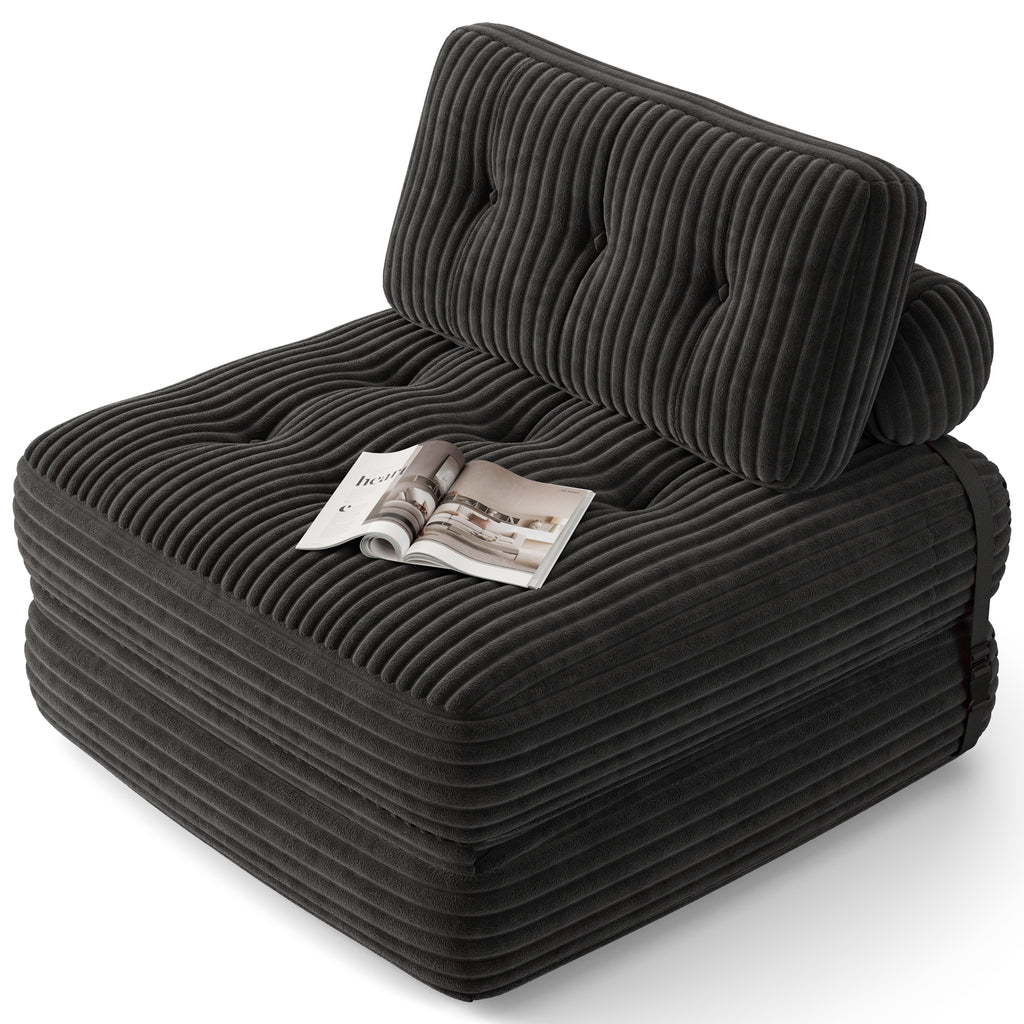 Bealife AR32 Pouf 3 en 1 pliable, canapé futon modulaire, utilisable comme pouf et lit polyvalent pour les petits espaces