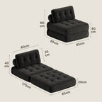 Bealife AR32 Pouf 3 en 1 pliable, canapé futon modulaire, utilisable comme pouf et lit polyvalent pour les petits espaces