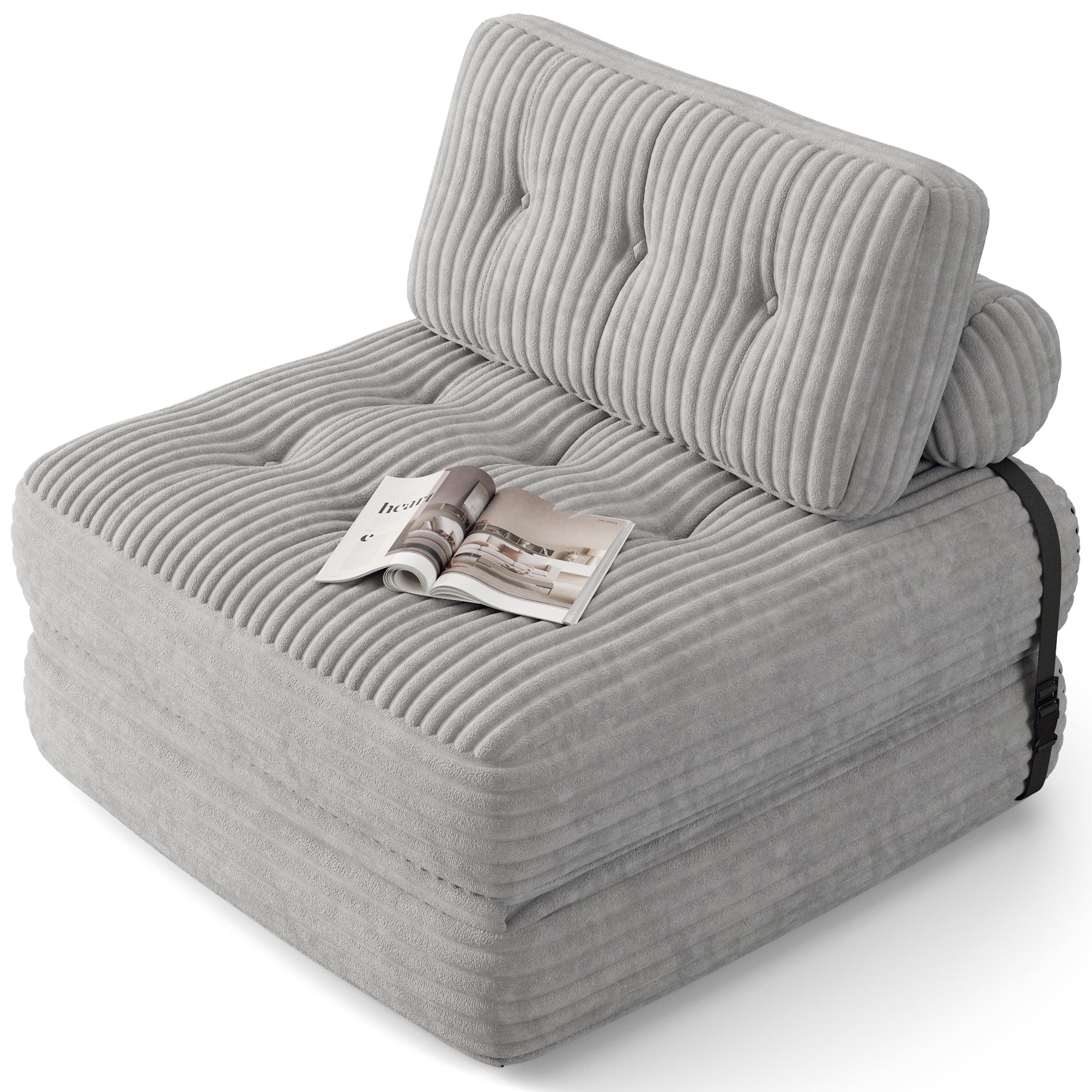 Bealife AR32 Pouf 3 en 1 pliable, canapé futon modulaire, utilisable comme pouf et lit polyvalent pour les petits espaces