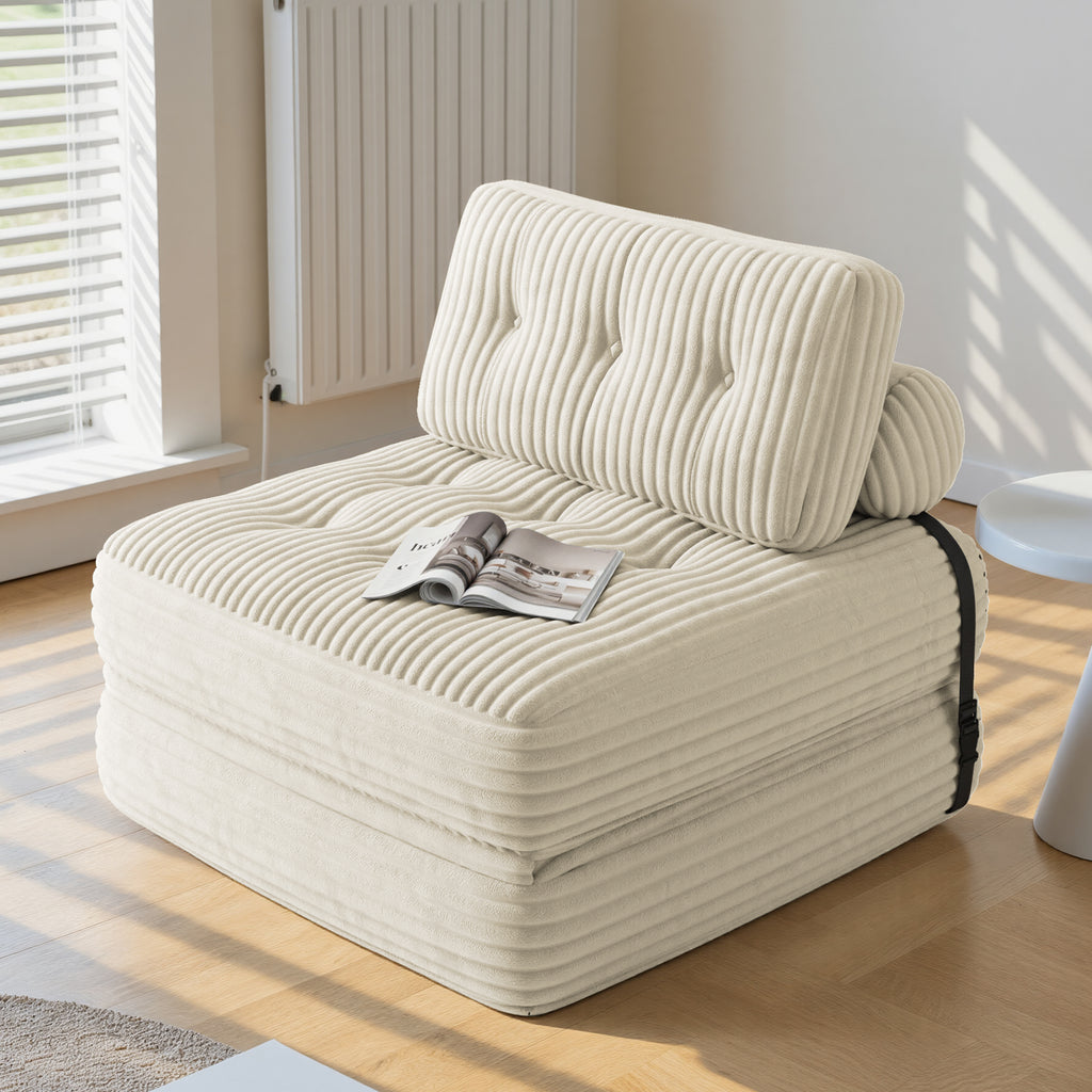 Bealife AR32 Pouf 3 en 1 pliable, canapé futon modulaire, utilisable comme pouf et lit polyvalent pour les petits espaces