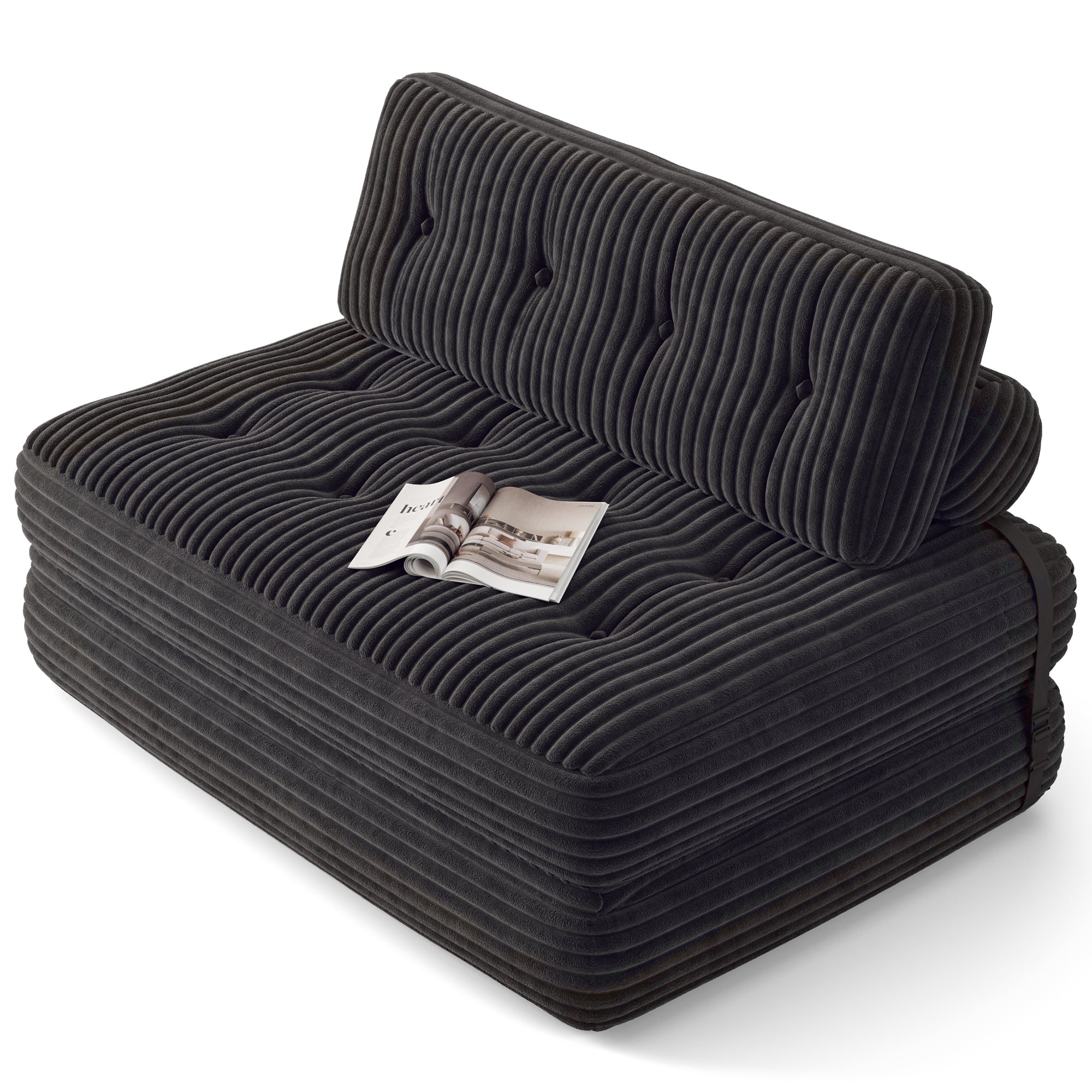 Bealife AR33 Pouf pliable 3 en 1, canapé 2 places, fauteuil et lit d'appoint – Idéal pour les petits espaces