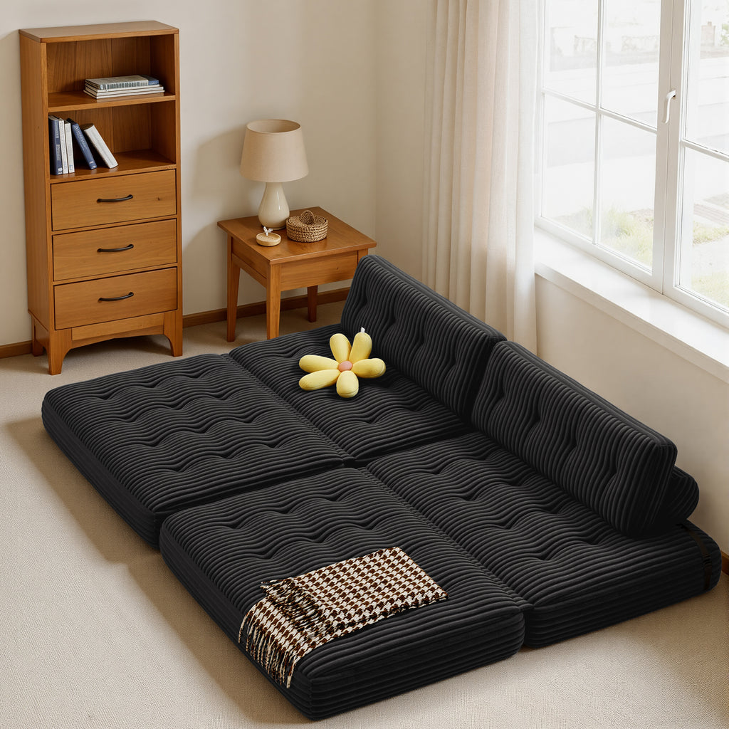 Bealife AR33 Pouf pliable 3 en 1, canapé 2 places, fauteuil et lit d'appoint – Idéal pour les petits espaces
