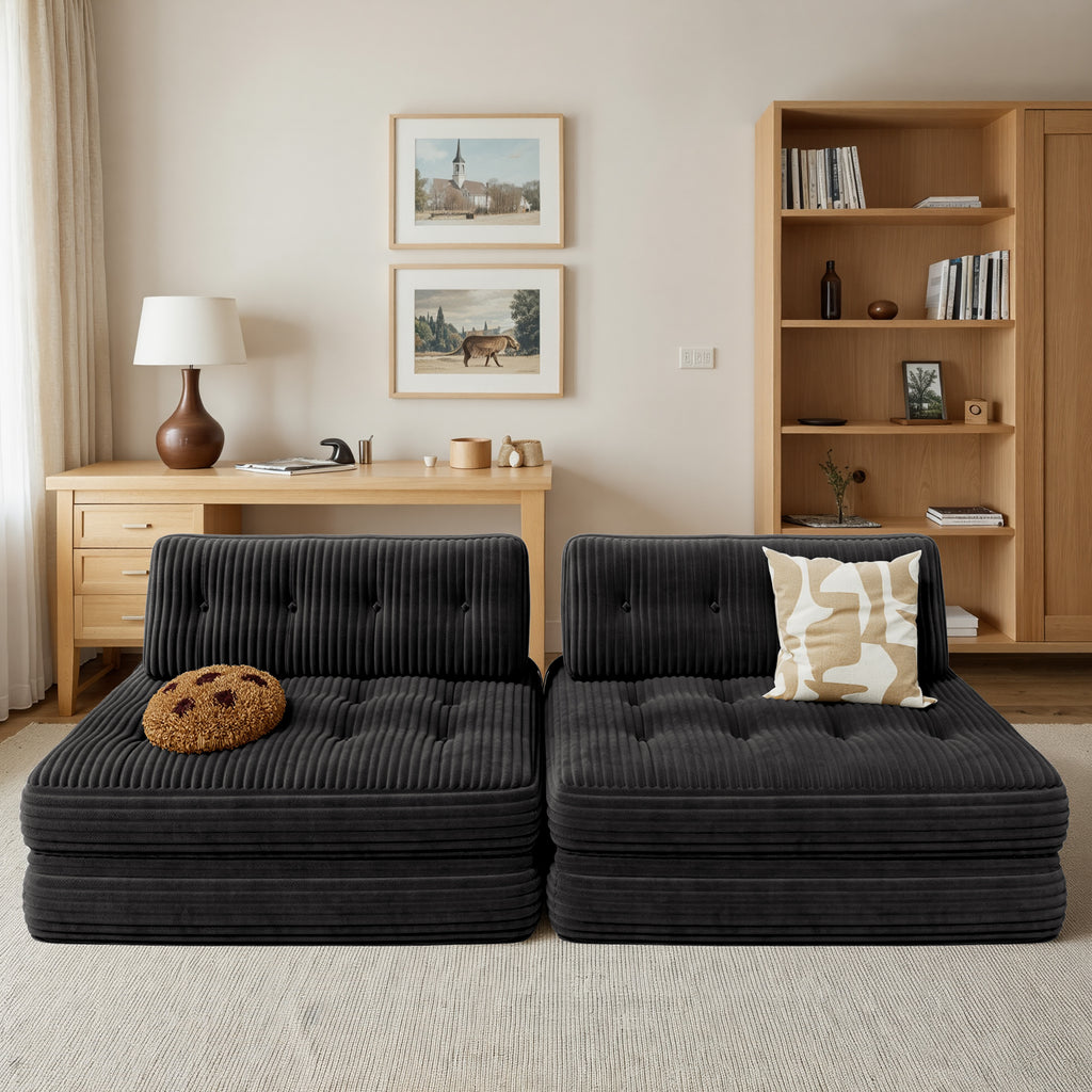 Bealife AR33 Pouf pliable 3 en 1, canapé 2 places, fauteuil et lit d'appoint – Idéal pour les petits espaces