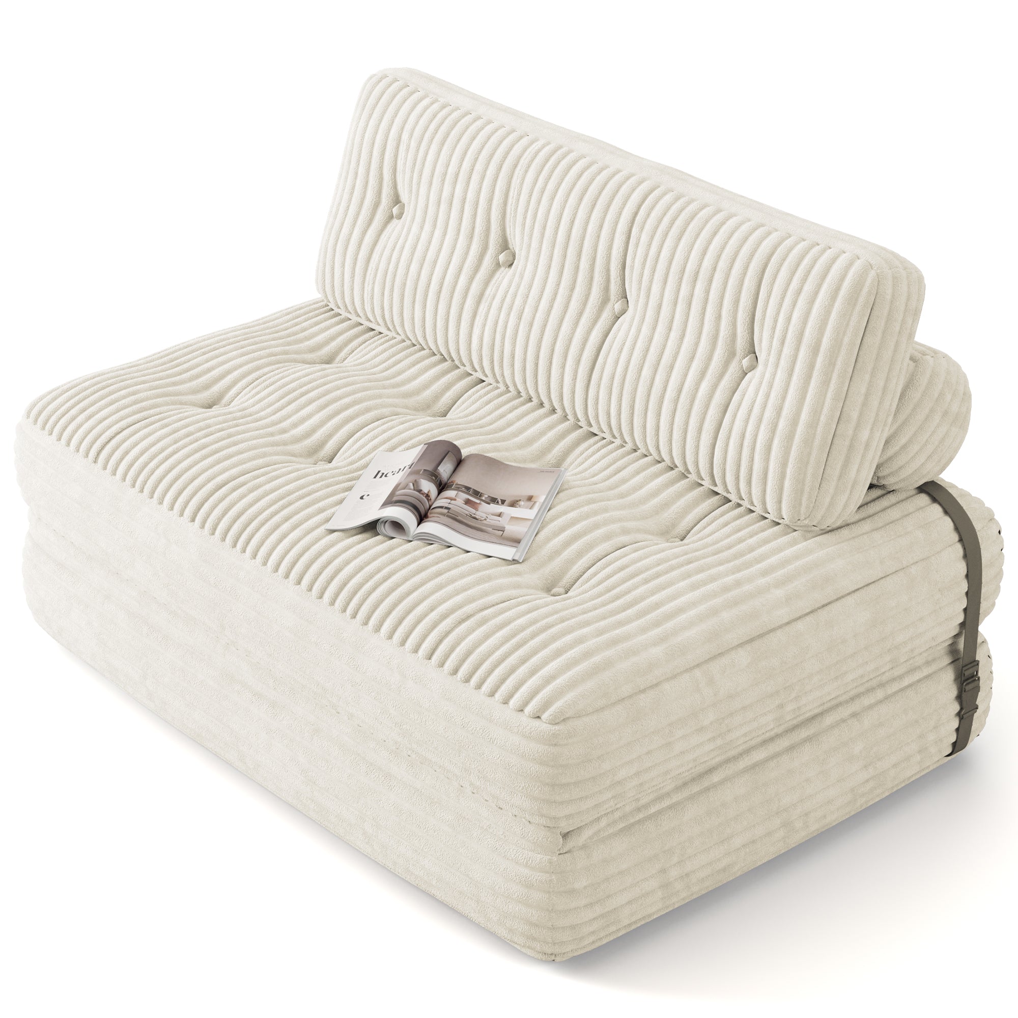 Bealife AR33 Pouf pliable 3 en 1, canapé 2 places, fauteuil et lit d'appoint – Idéal pour les petits espaces