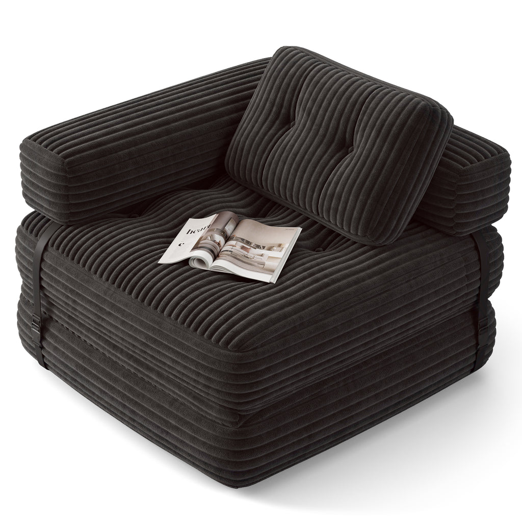 Bealife AR34 canapé pliable 3 en 1, pouf et lit d'appoint. Polyvalent, confortable et peu encombrant – parfait comme canapé-lit pliable pour les petits espaces, les salons et les chambres d'amis.