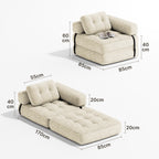 Bealife AR34 canapé pliable 3 en 1, pouf et lit d'appoint. Polyvalent, confortable et peu encombrant – parfait comme canapé-lit pliable pour les petits espaces, les salons et les chambres d'amis.