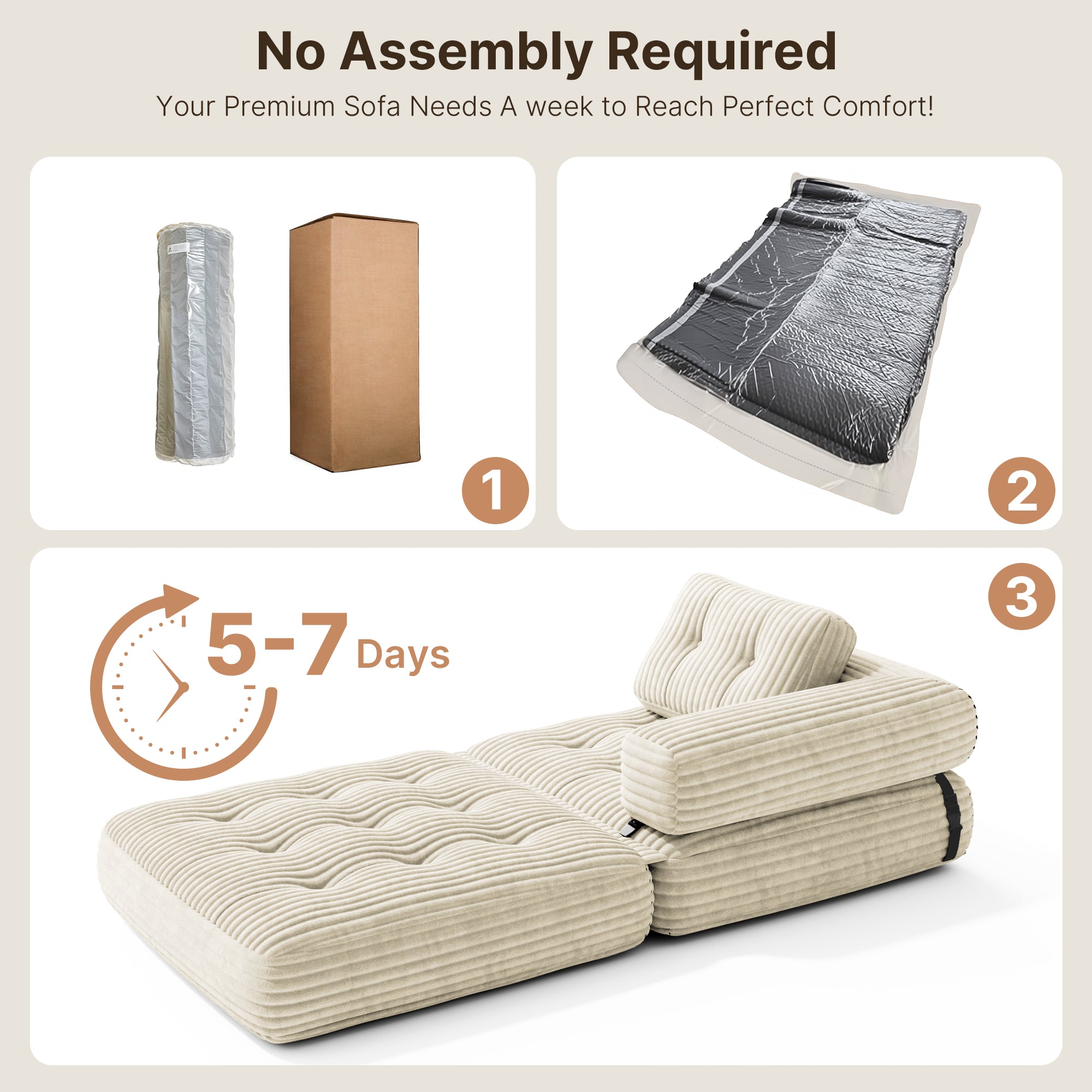 Bealife AR34 canapé pliable 3 en 1, pouf et lit d'appoint. Polyvalent, confortable et peu encombrant – parfait comme canapé-lit pliable pour les petits espaces, les salons et les chambres d'amis.
