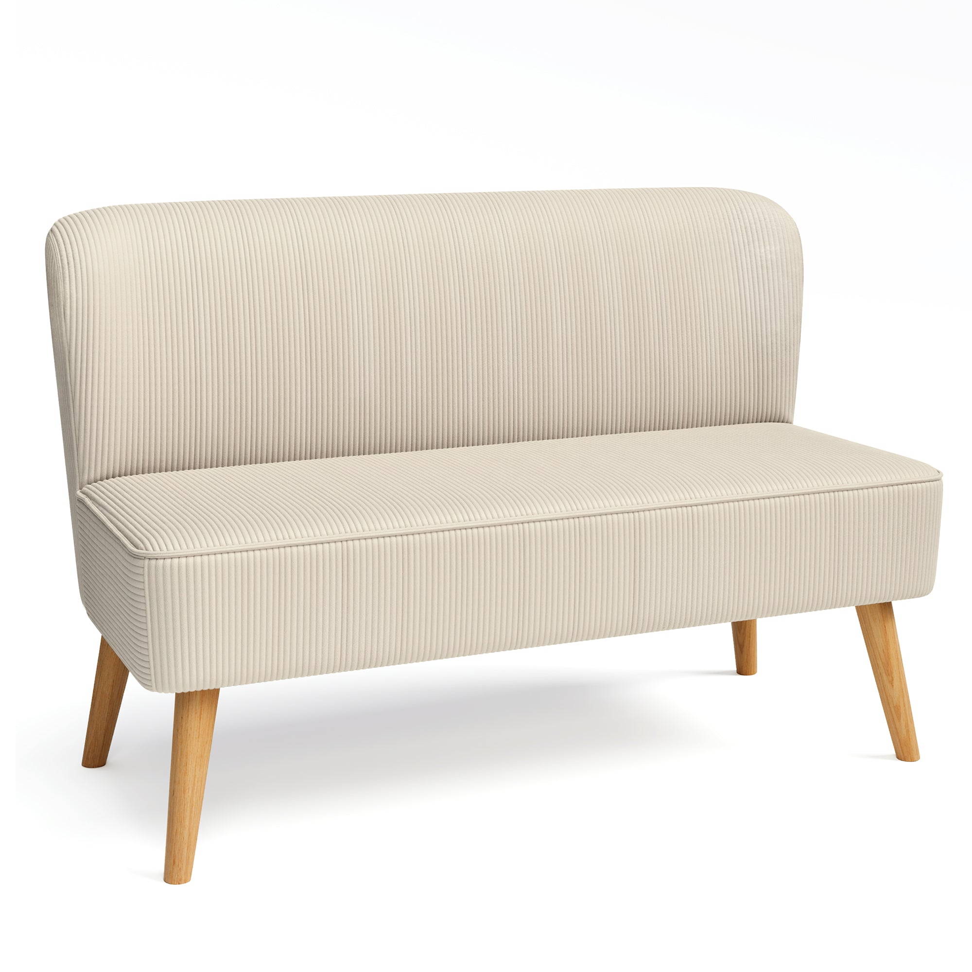 Bealife AR57 Canapé 2 places en velours côtelé, banquette rembourrée avec espace libre au sol pour salon, bureau et chambre à coucher