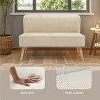 Bealife AR57 Canapé 2 places en velours côtelé, banquette rembourrée avec espace libre au sol pour salon, bureau et chambre à coucher