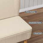 Bealife AR57 Canapé 2 places en velours côtelé, banquette rembourrée avec espace libre au sol pour salon, bureau et chambre à coucher