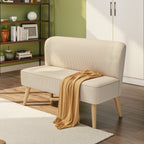 Bealife AR57 Canapé 2 places en velours côtelé, banquette rembourrée avec espace libre au sol pour salon, bureau et chambre à coucher