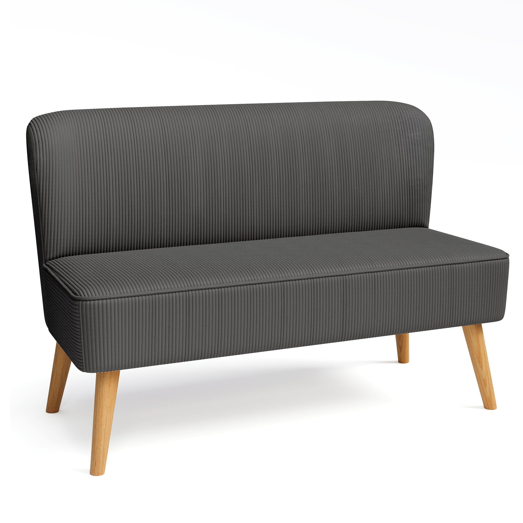 Bealife AR57 Canapé 2 places en velours côtelé, banquette rembourrée avec espace libre au sol pour salon, bureau et chambre à coucher