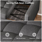 Bealife AR38 Canapé 2 places avec 2 coussins cylindriques rembourrés, Petit canapé en lin et coton pour salon, bureau et chambre à coucher