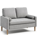 Bealife AR38 Canapé 2 places avec 2 coussins cylindriques rembourrés, Petit canapé en lin et coton pour salon, bureau et chambre à coucher
