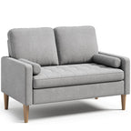 Bealife AR38 Canapé 2 places avec 2 coussins cylindriques rembourrés, Petit canapé en lin et coton pour salon, bureau et chambre à coucher