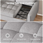 Bealife AR38 Canapé 2 places avec 2 coussins cylindriques rembourrés, Petit canapé en lin et coton pour salon, bureau et chambre à coucher