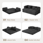 Canapé-lit Bealife AR62 avec fonction couchage 160 cm de large, canapé convertible 2 places en velours côtelé pour salon et chambre