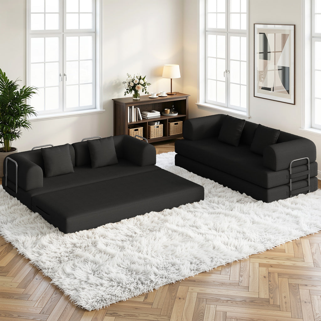 Bealife AR62 Canapé convertible avec fonction couchage 200 cm de large, canapé 3 places en velours côtelé pour salon
