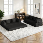 Bealife AR62 Canapé convertible avec fonction couchage 200 cm de large, canapé 3 places en velours côtelé pour salon