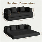 Bealife AR62 Canapé convertible avec fonction couchage 200 cm de large, canapé 3 places en velours côtelé pour salon
