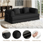 Bealife AR62 Canapé convertible avec fonction couchage 200 cm de large, canapé 3 places en velours côtelé pour salon