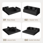 Bealife AR62 Canapé convertible avec fonction couchage 200 cm de large, canapé 3 places en velours côtelé pour salon