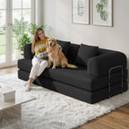 Bealife AR62 Canapé convertible avec fonction couchage 200 cm de large, canapé 3 places en velours côtelé pour salon