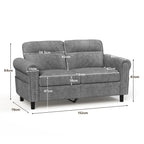 Bealife AR72 Canapé 2 Places avec Rangement, Canapé Compact en Suédine avec Compartiment Latéral