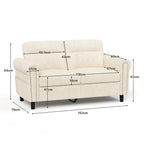 Bealife AR72 Canapé 2 Places avec Rangement, Canapé Compact en Suédine avec Compartiment Latéral