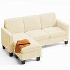 Bealife AR93 Corner Sofa with Chaise, 4-Seater Cord L-Shaped Sofa for Small Living Rooms and Open-Plan Living Areas