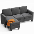 Bealife AR93 Canapé d'angle avec méridienne, Canapés 4 places en velours côtelé en forme de L pour petits salons et espaces de vie ouverts