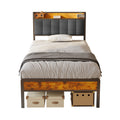 Bealife BF24 Narrow Single Bed Metal Frame with Storage | 220x90x111 cm