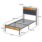 Bealife BF24 Narrow Single Bed Metal Frame with Storage | 220x90x111 cm