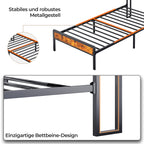 Bealife BF24 Narrow Single Bed Metal Frame with Storage | 220x90x111 cm