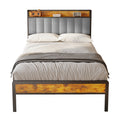 Bealife BF25 Lit simple avec tête de lit escamotable, sommier plateforme standard, lit en métal | 220 x 120 x 111 cm