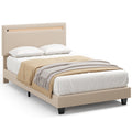Bealife BF27 Lit simple rembourré 90x200 cm, sommier en métal avec éclairage LED au niveau de la tête de lit