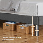Bealife BF28 Lit simple rembourré 90x200 cm, sommier métallique avec éclairage LED, tête de lit avec rangement et station de charge intégrée