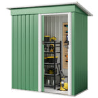 Bealife CC22 Abri de jardin en métal avec porte coulissante et serrure, grand espace de rangement pour jardin, terrasse, pelouse