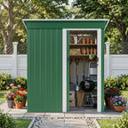 Bealife CC22 Abri de jardin en métal avec porte coulissante et serrure, grand espace de rangement pour jardin, terrasse, pelouse