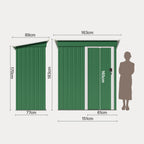 Bealife CC22 Abri de jardin en métal avec porte coulissante et serrure, grand espace de rangement pour jardin, terrasse, pelouse