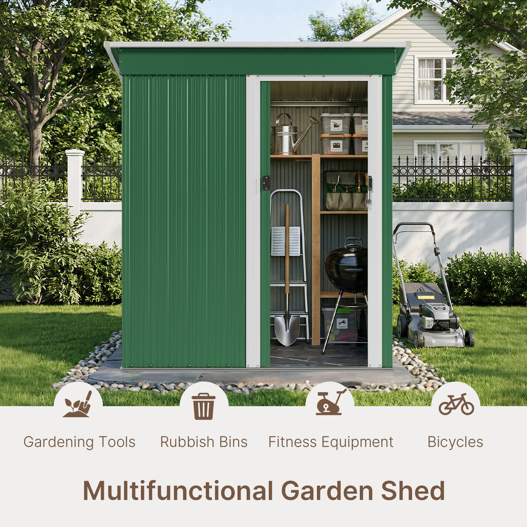 Bealife CC22 Abri de jardin en métal avec porte coulissante et serrure, grand espace de rangement pour jardin, terrasse, pelouse